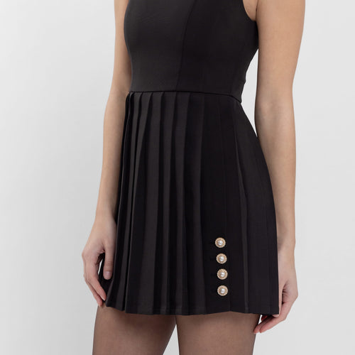 Black Boatneck Mini Dress (Sienna)