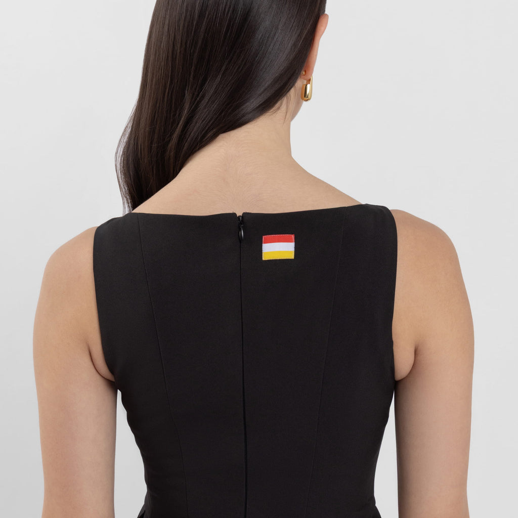 Black Boatneck Mini Dress (Sienna)