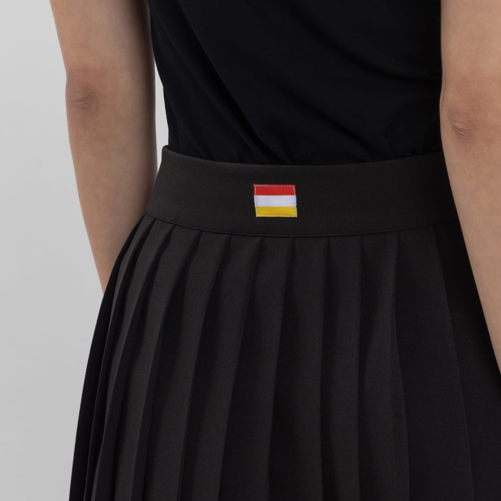 Black Full Pleated Midi Skirt (Kelly)