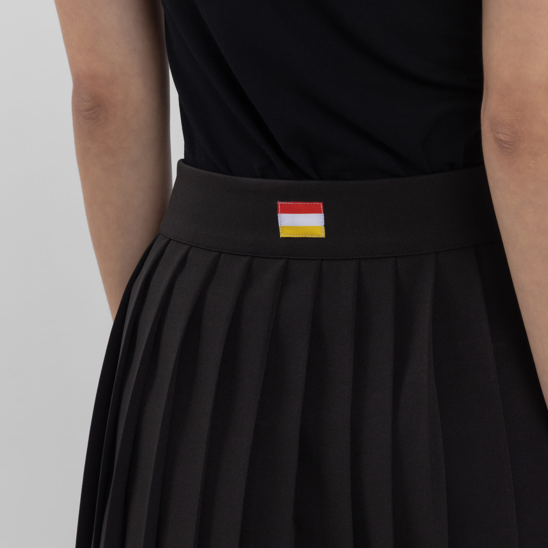 Black Full Pleated Midi Skirt (Kelly)
