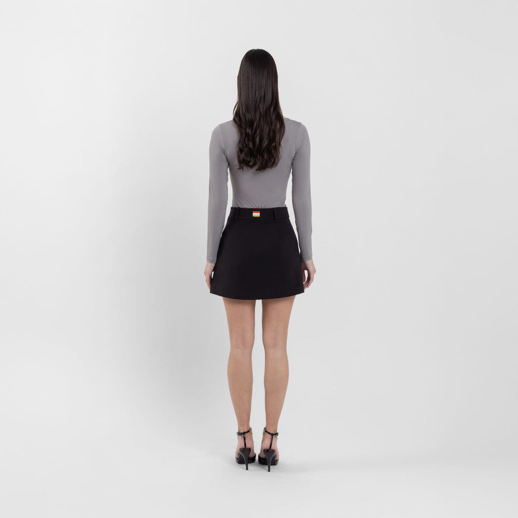 Black Plain Mini Skirt (Charley)