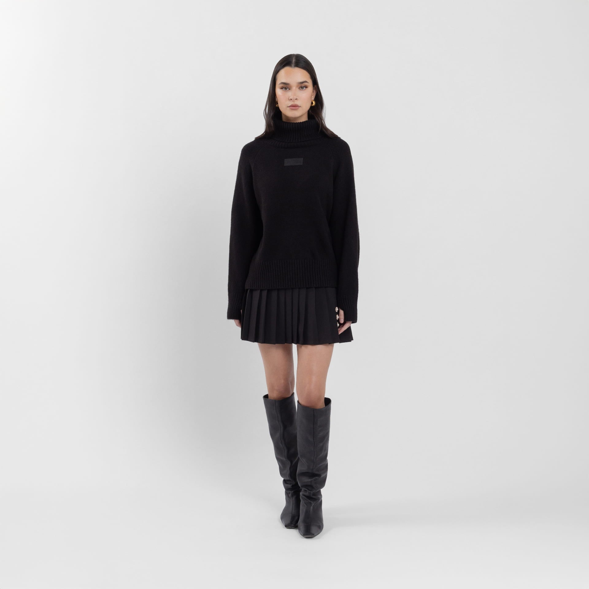 Black Polo Neck Knitwear (Kim) (Olivia Claire Collection)