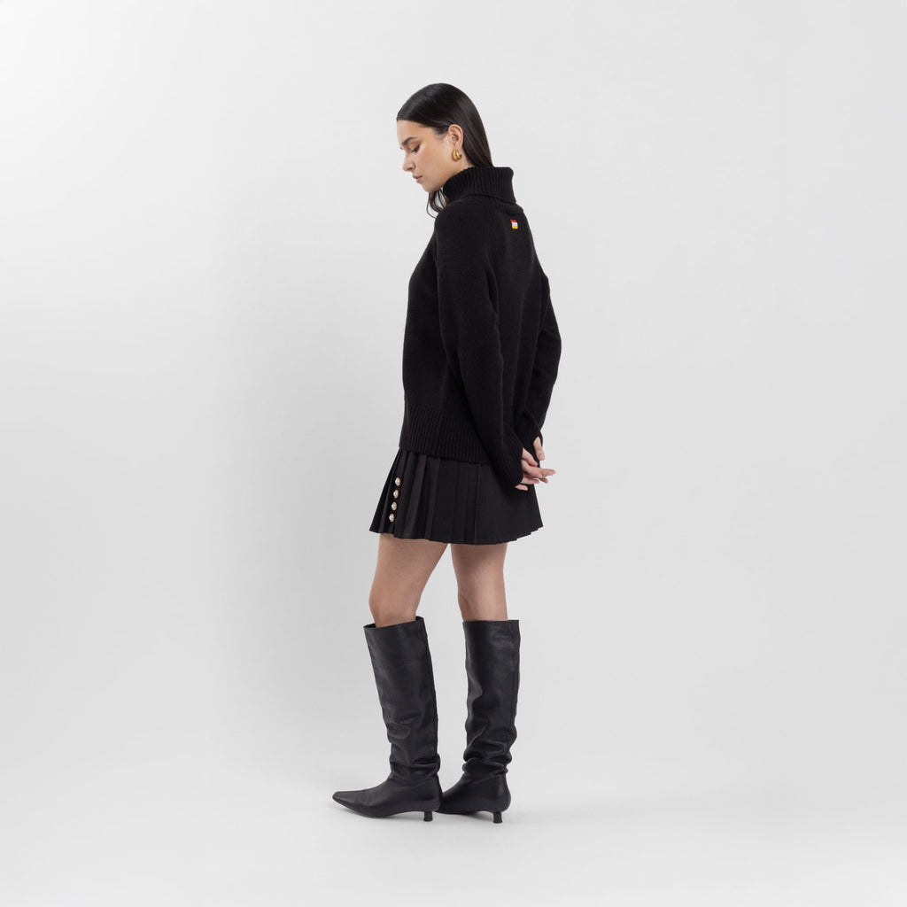 Black Polo Neck Knitwear (Kim) (Olivia Claire Collection)
