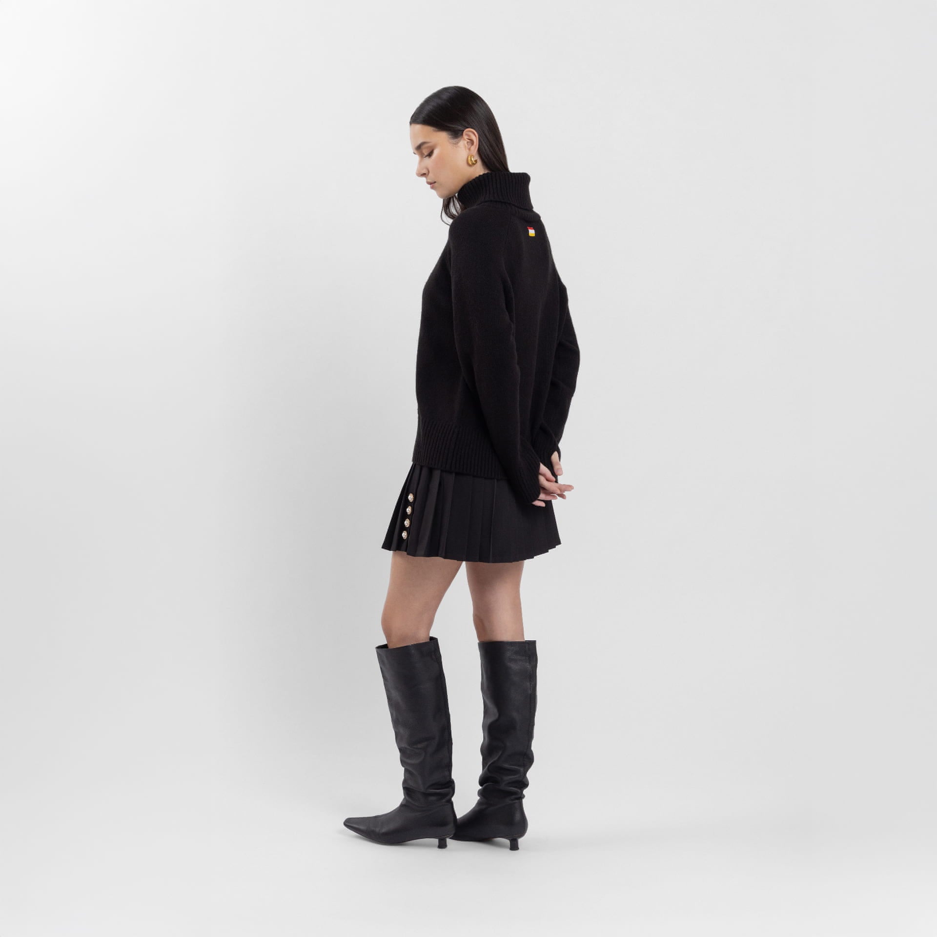 Black Polo Neck Knitwear (Kim) (Olivia Claire Collection)