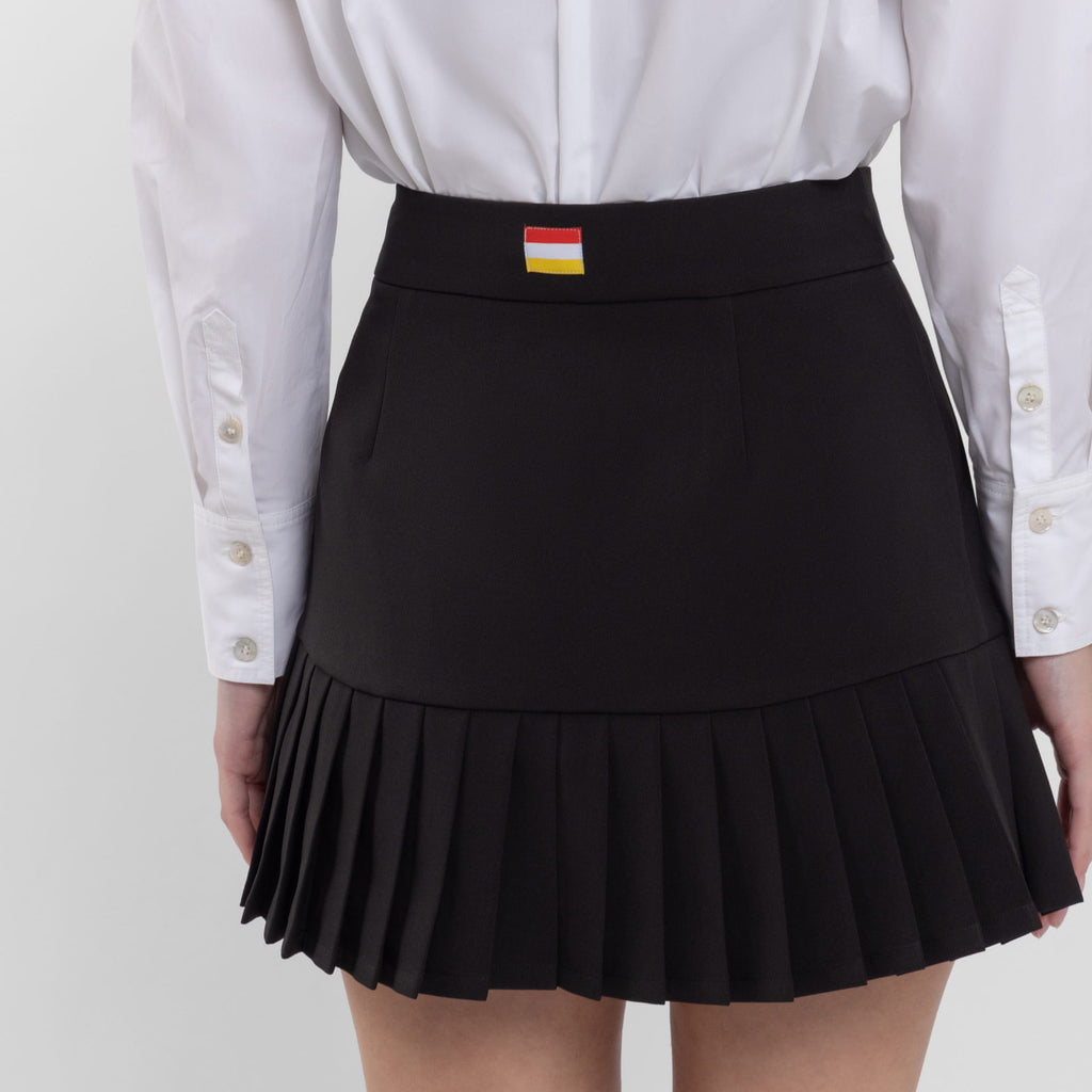 Black Quarter Pleat Mini Skirt (Casey)