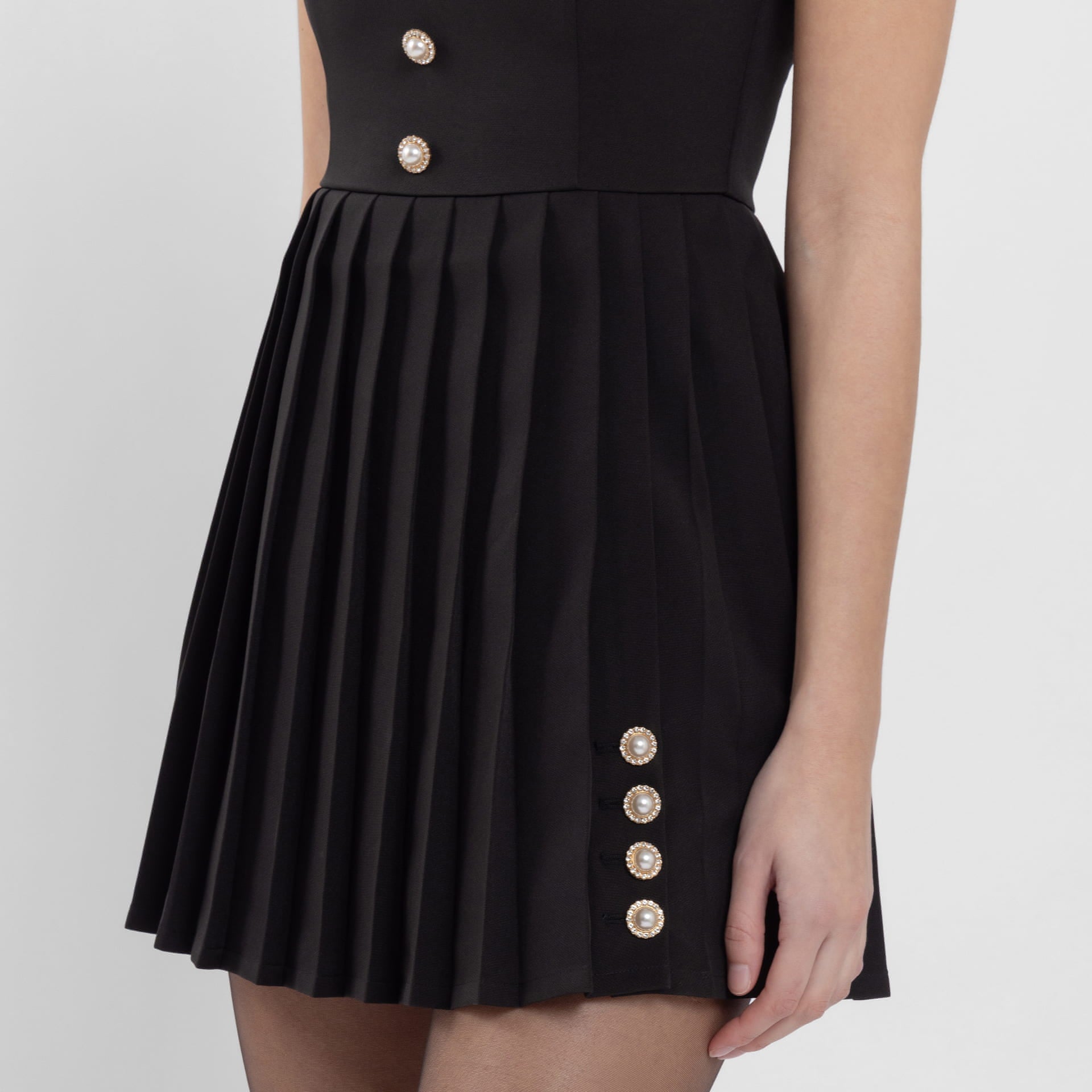 Black Scoop Neck Mini Dress (Serena)