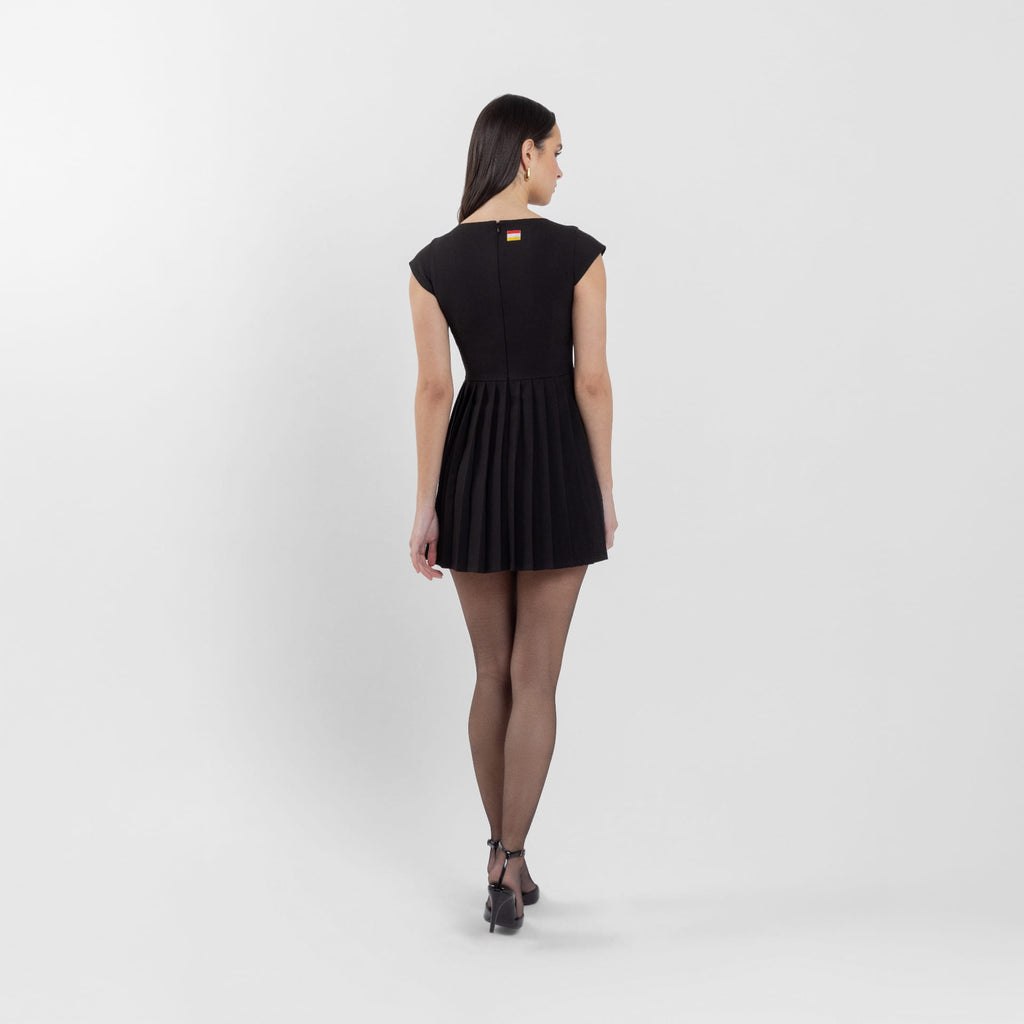 Black Scoop Neck Mini Dress (Serena)