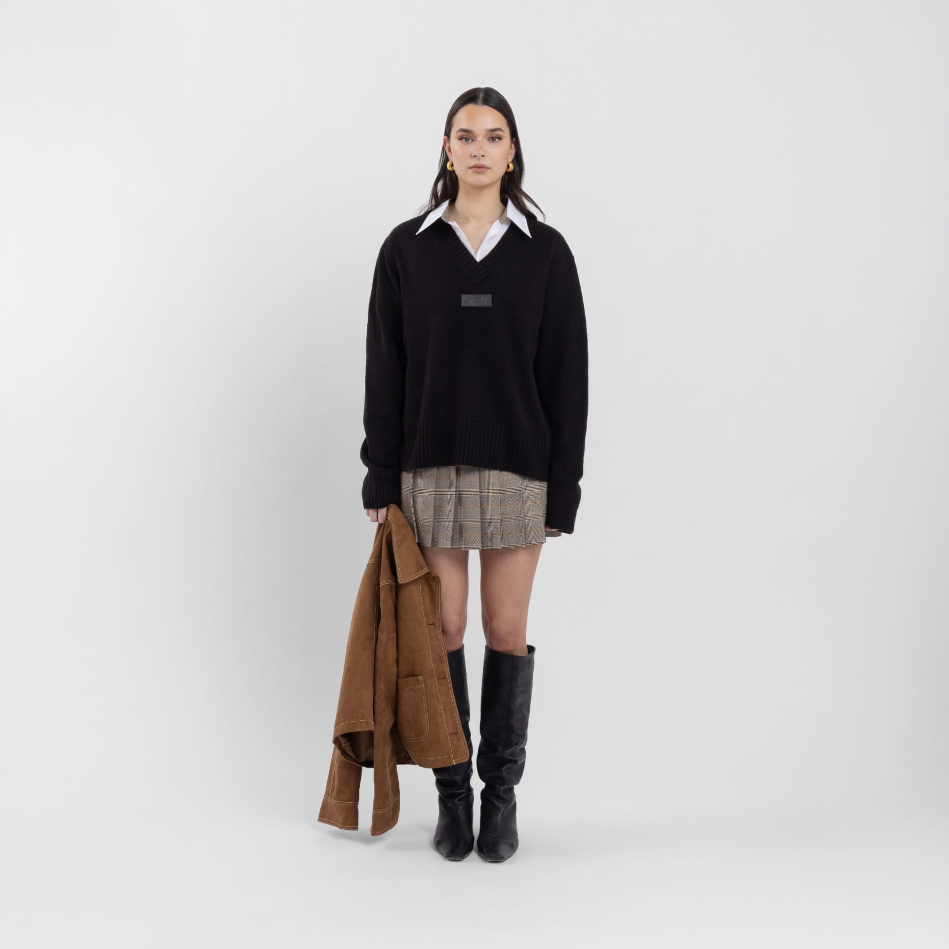 Black V Neck Knitwear (Kim) (Olivia Claire Collection)
