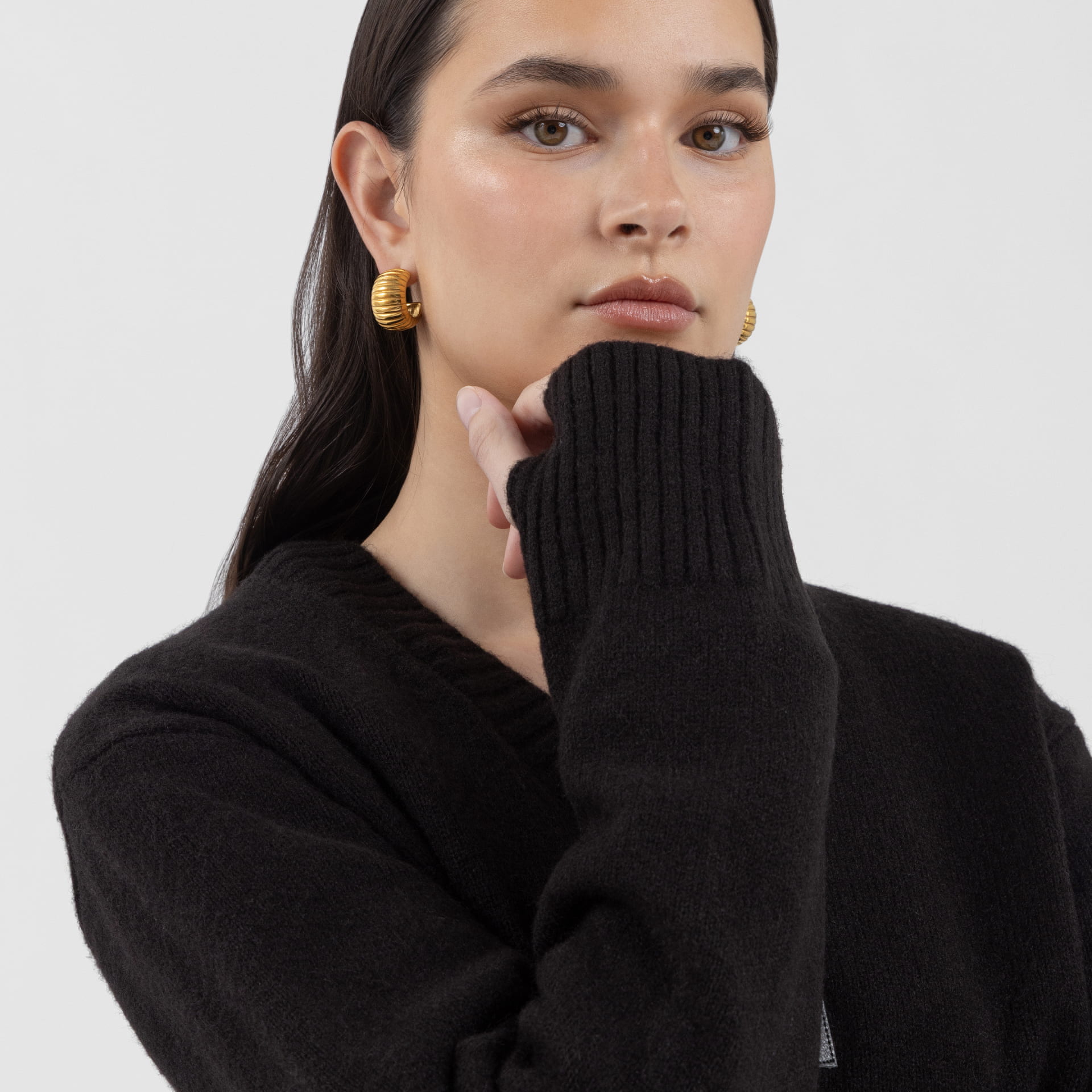 Black V Neck Knitwear (Kim) (Olivia Claire Collection)