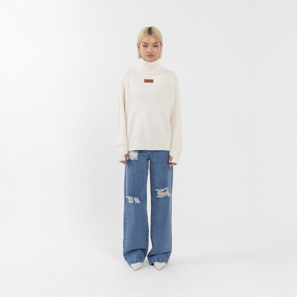 Cream Polo Neck Knitwear (Kim) (Olivia Claire Collection)