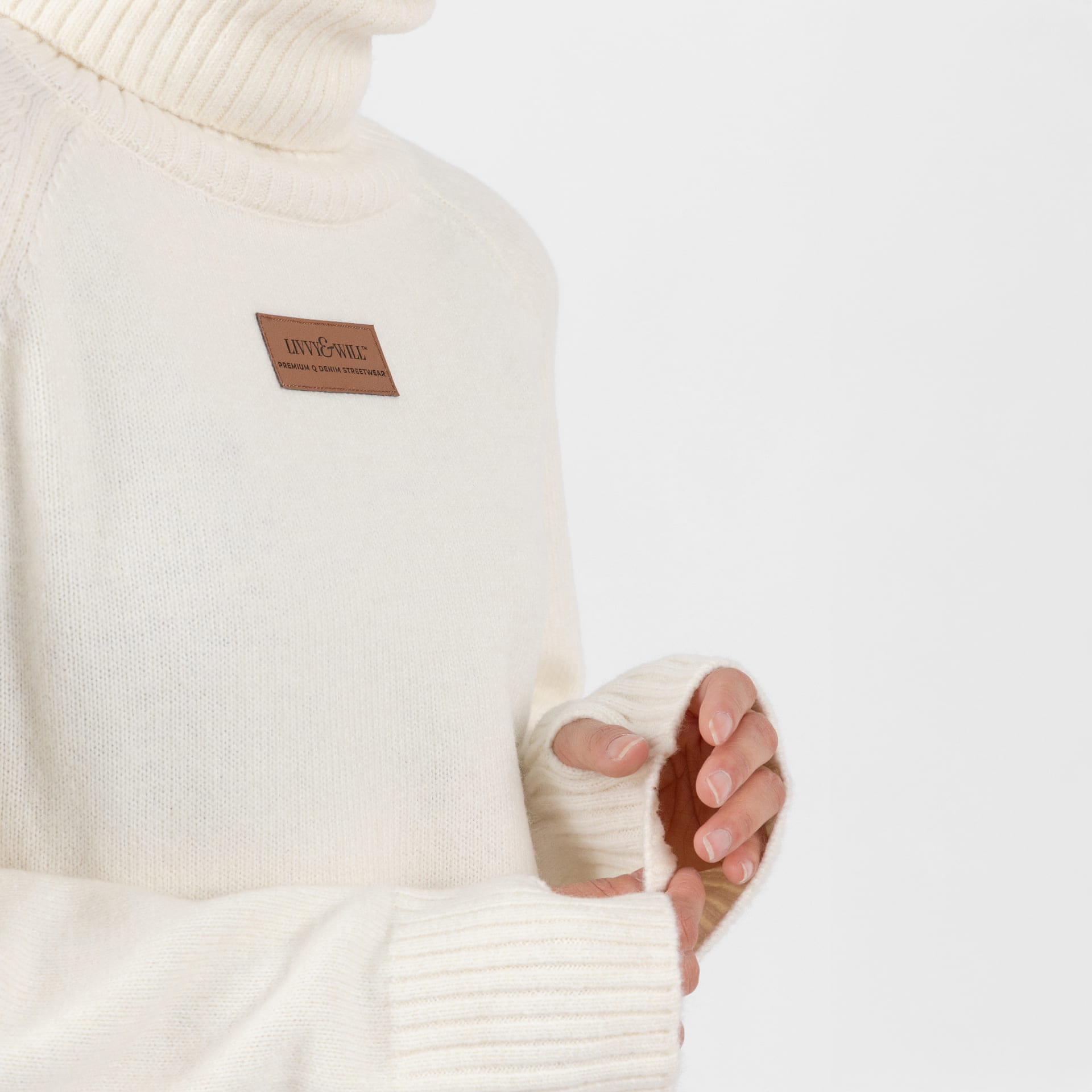 Cream Polo Neck Knitwear (Kim) (Olivia Claire Collection)