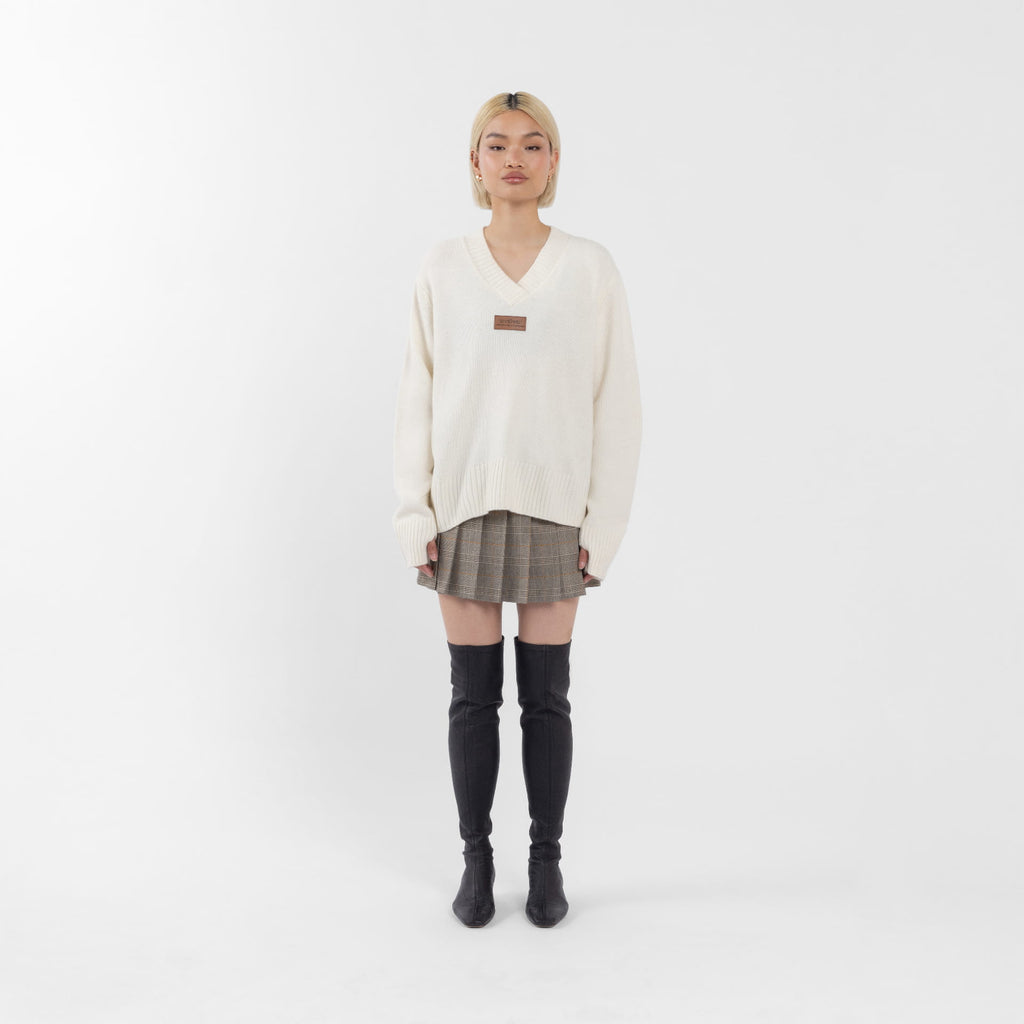 Cream V Neck Knitwear (Kim) (Olivia Claire Collection)