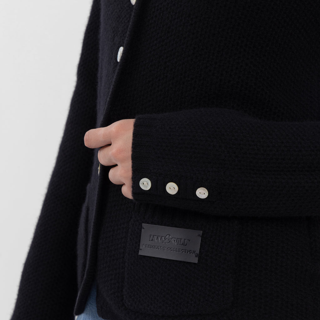 Black 100% Cashmere Cardigan (The Lee Cashmere Collection)