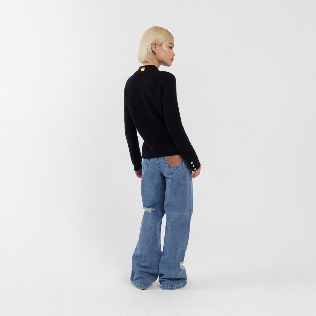 Black 100% Cashmere Cardigan (The Lee Cashmere Collection)