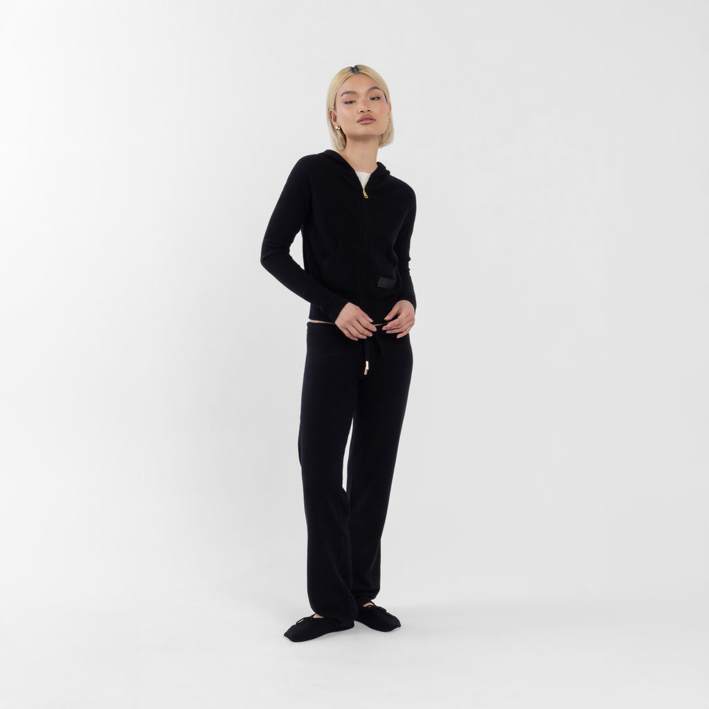 Black 100% Cashmere Relaxed Trousers (The Lee Cashmere Collection)