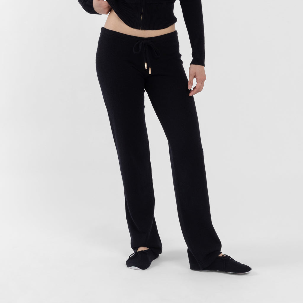 Black 100% Cashmere Relaxed Trousers (The Lee Cashmere Collection)