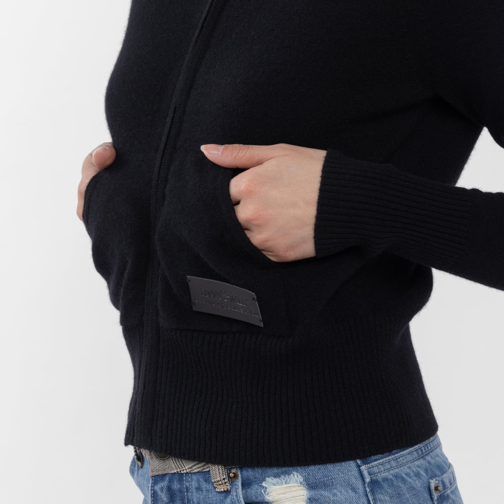 Black 100% Cashmere Hoodie (The Lee Cashmere Collection)