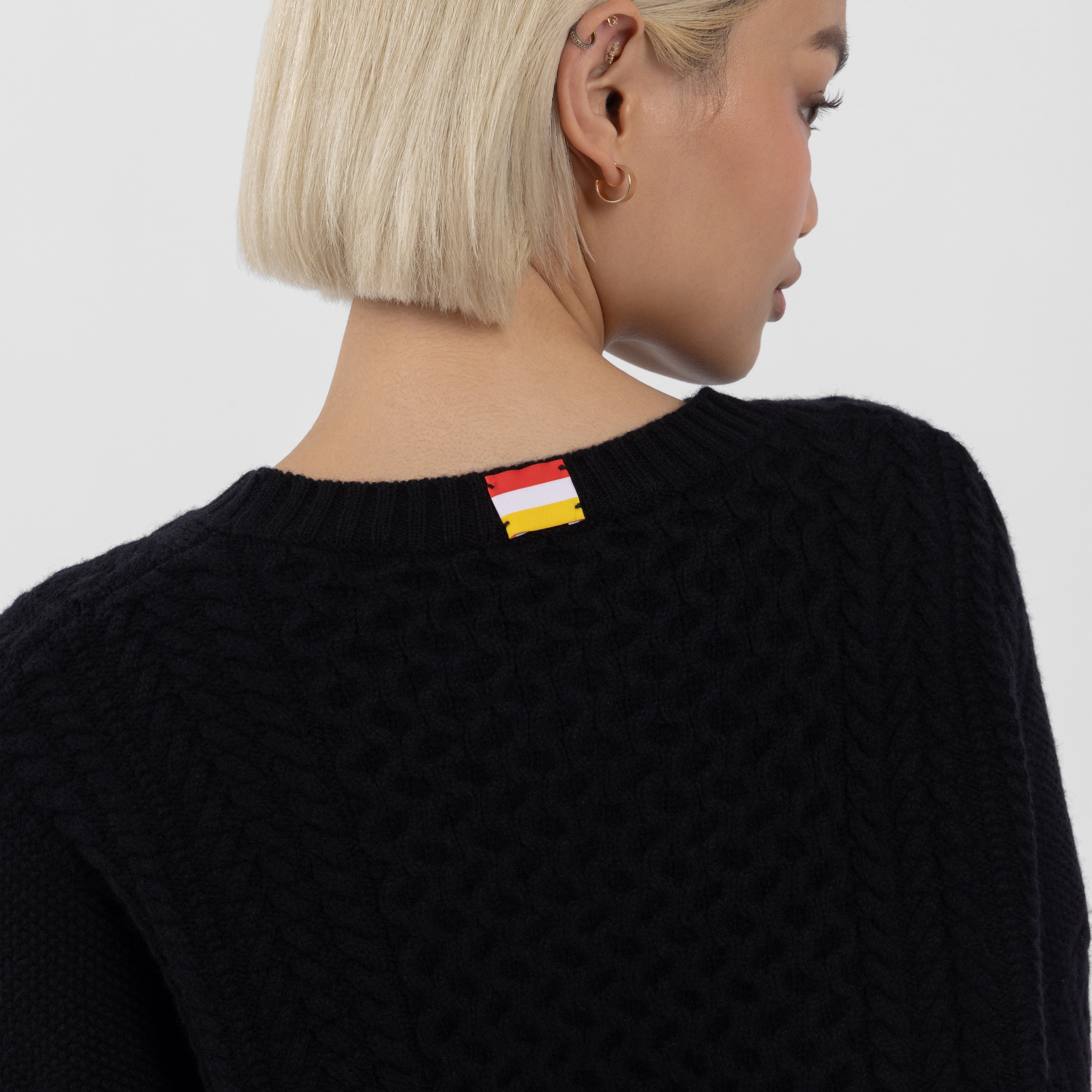 Black Merino Wool Boxy Fit Sweater (Olivia Claire Collection)