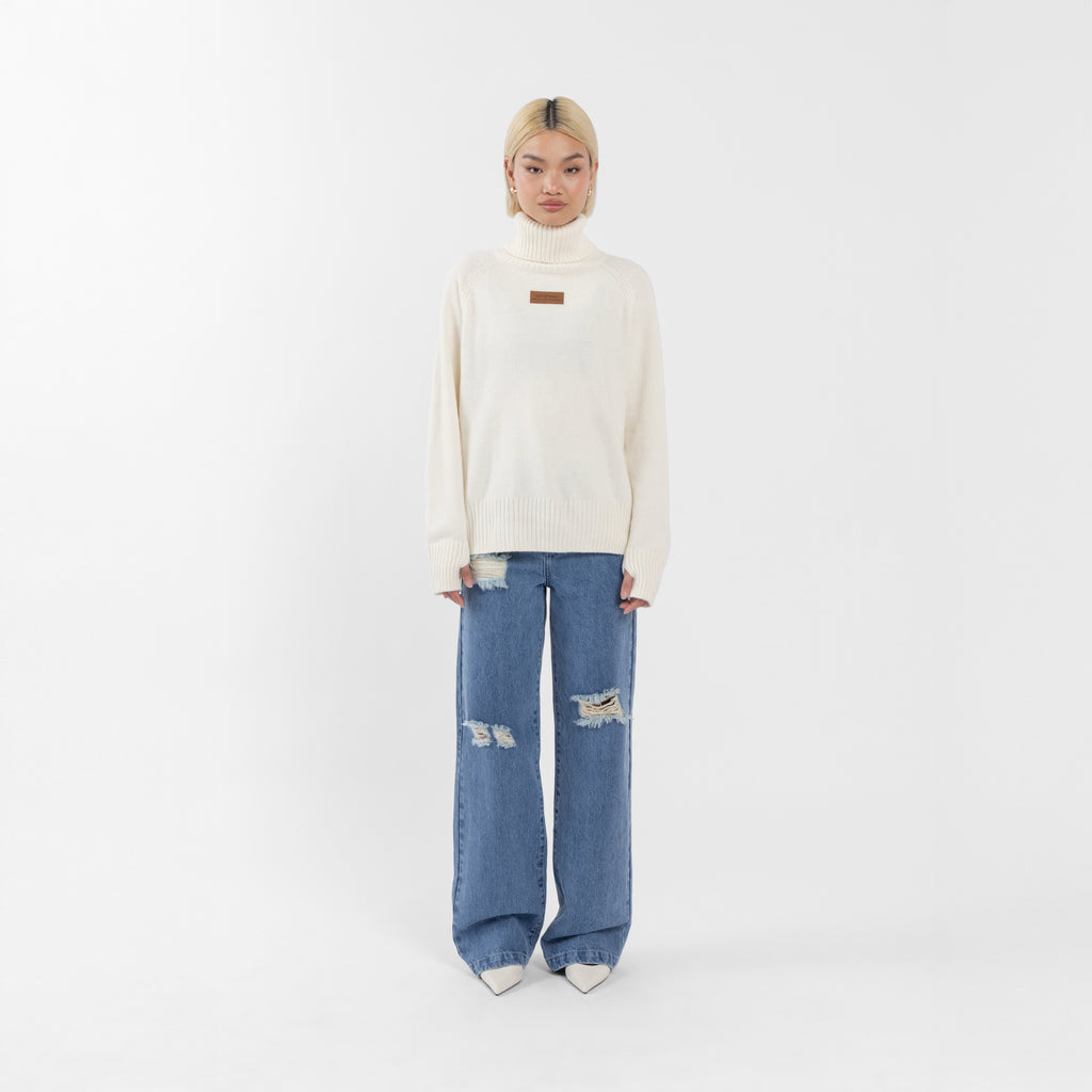 Cream Polo Neck Knitwear (Kim) (Olivia Claire Collection)