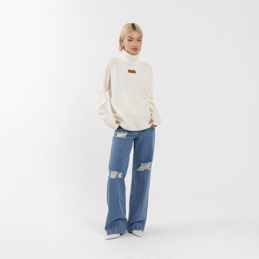Cream Polo Neck Knitwear (Kim) (Olivia Claire Collection)