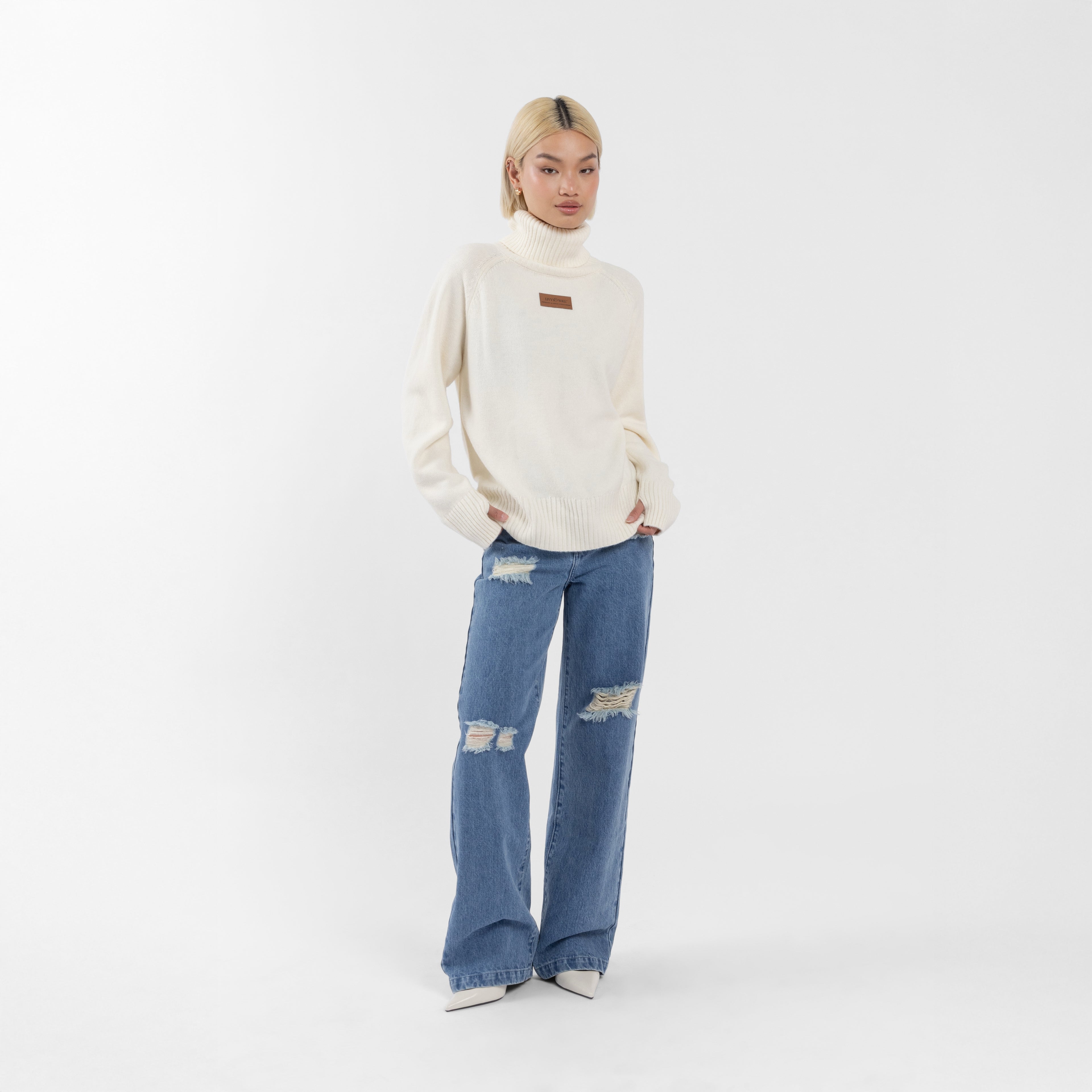 Cream Polo Neck Knitwear (Kim) (Olivia Claire Collection)