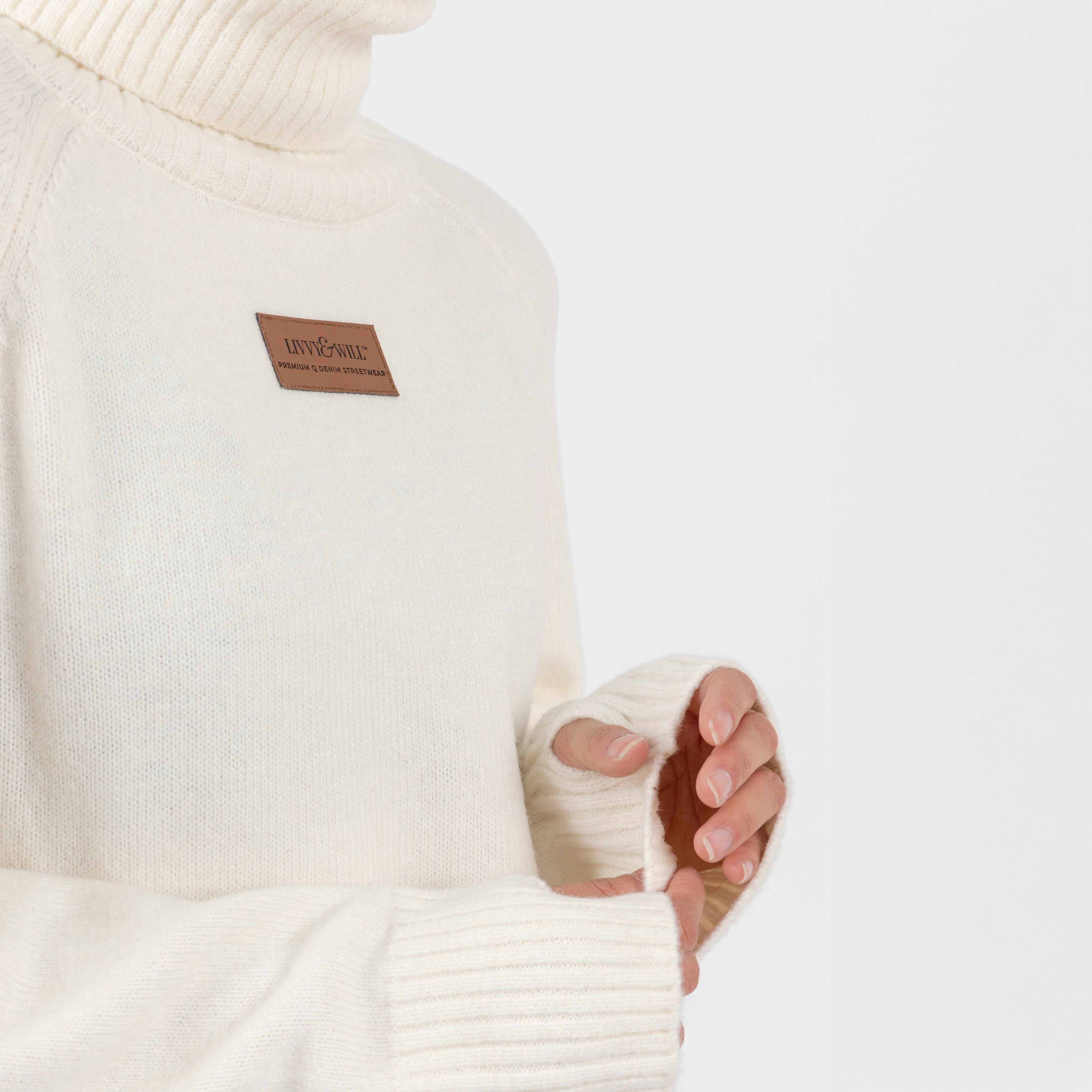 Cream Polo Neck Knitwear (Kim) (Olivia Claire Collection)