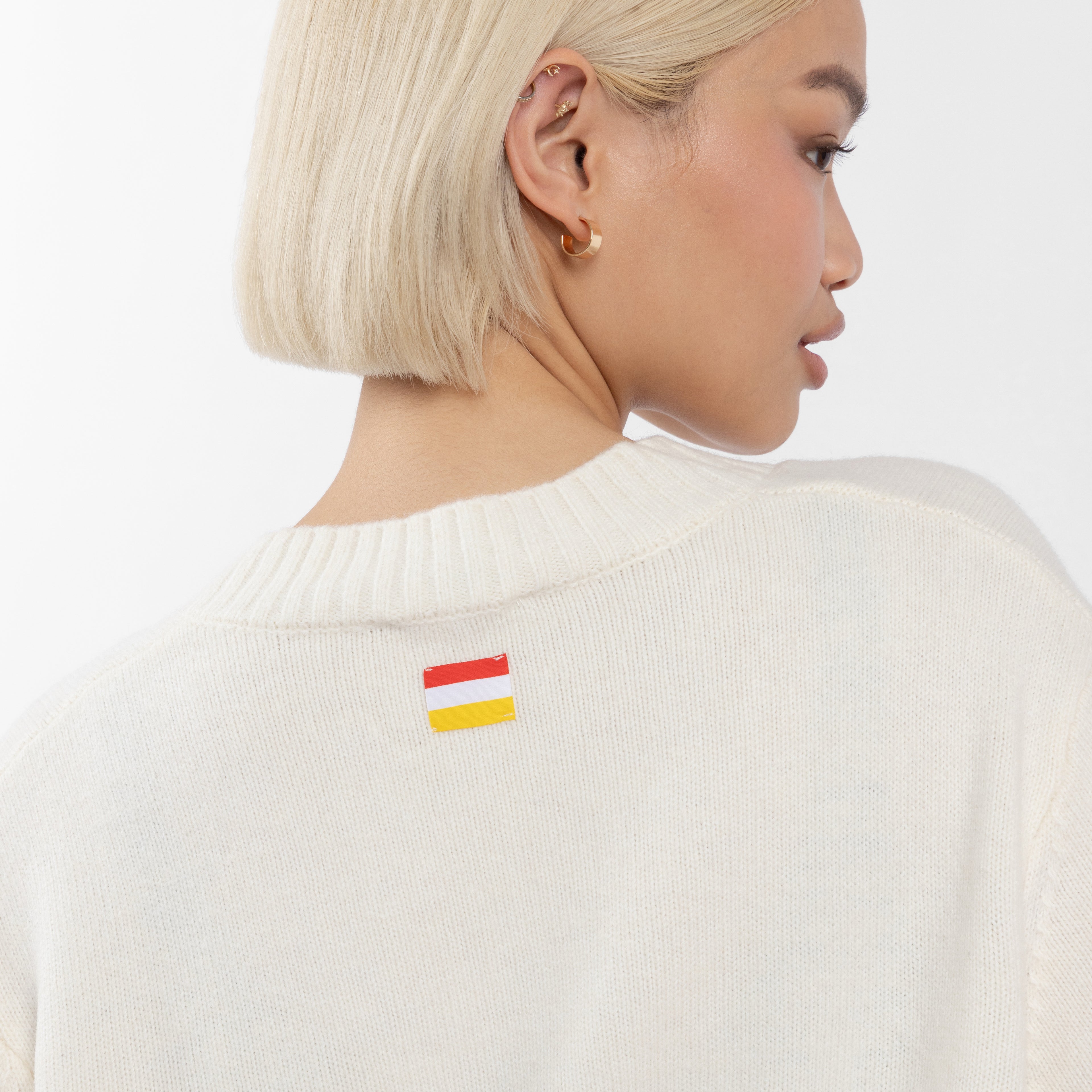 Cream V Neck Knitwear (Kim) (Olivia Claire Collection)