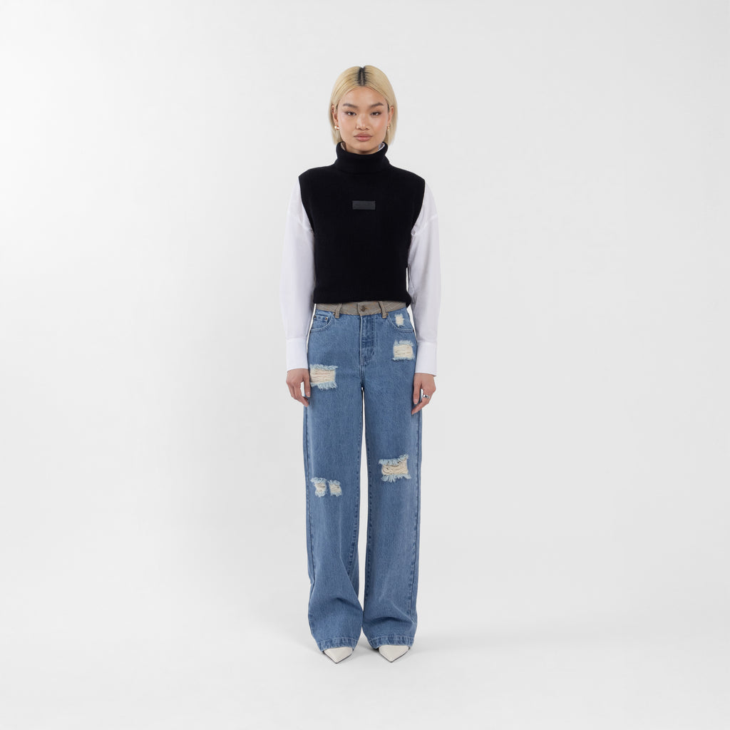 Japanese Denim Wide Leg Jeans (Olivia Claire Collection)