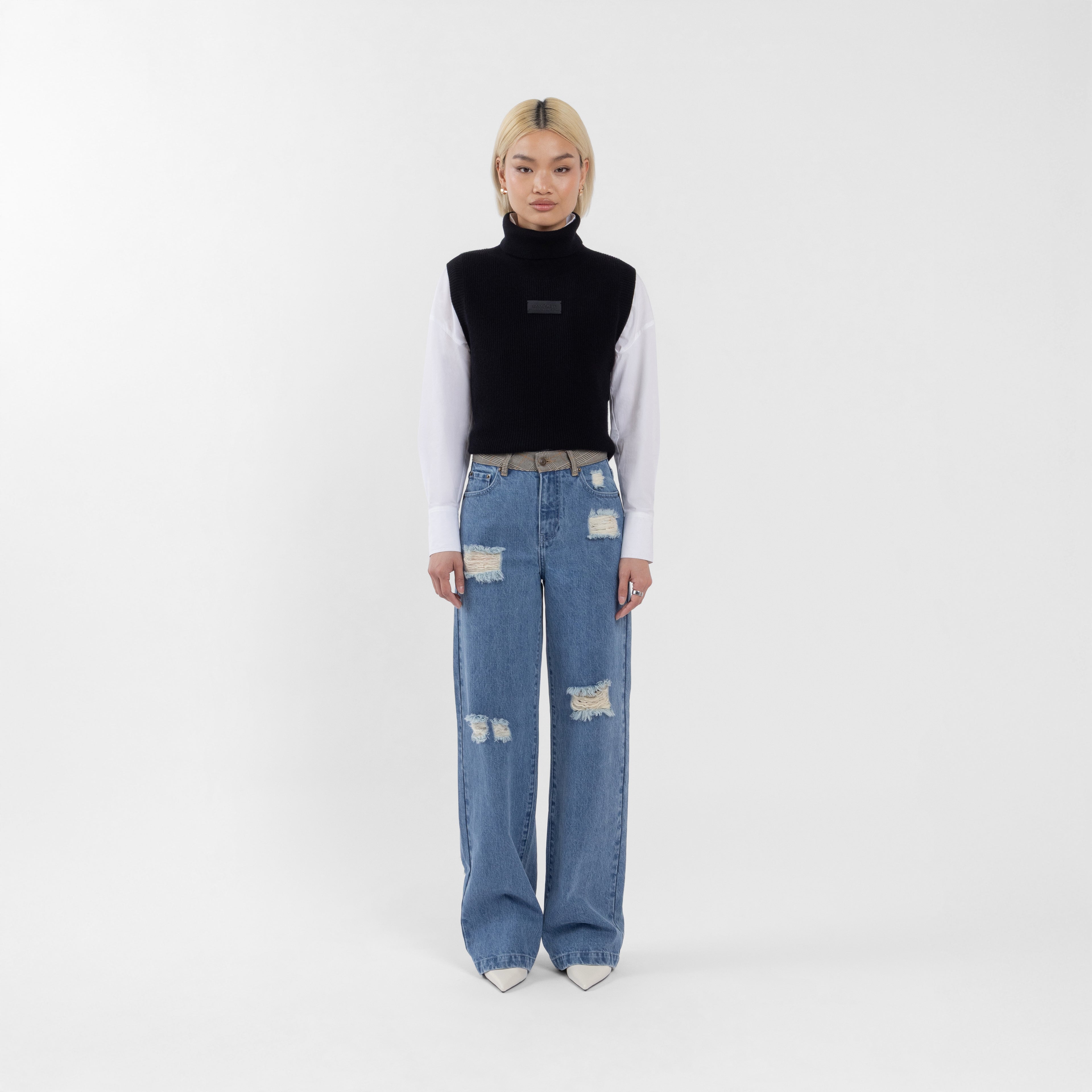 Japanese Denim Wide Leg Jeans (Olivia Claire Collection)